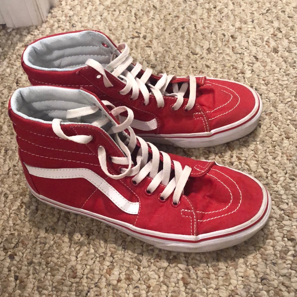 Red Hi Top Vans